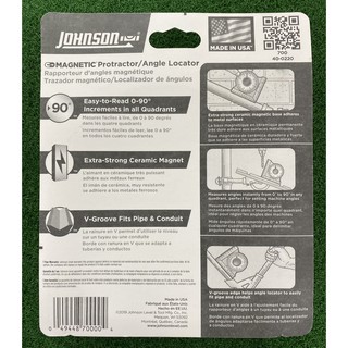 JOHNSON USA เครื่องวัดองศา,วัดมุมระดับแบบเข็มมีแม่เหล็ก รุ่น # 700 Made in U.S.A SKU-00040