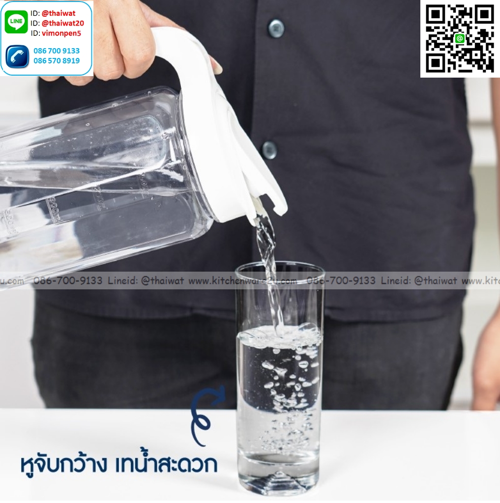P01238 เหยือกน้ำใส จุ 1.8 ลิตร (กว้าง 10.5* ยาว 15* สูง 23 cm) เกรดเอ หนา สีสวย No.8119 ราคาขายส่งต่อ 12 ใบ: เฉลี่ย 70 บต่อใบ