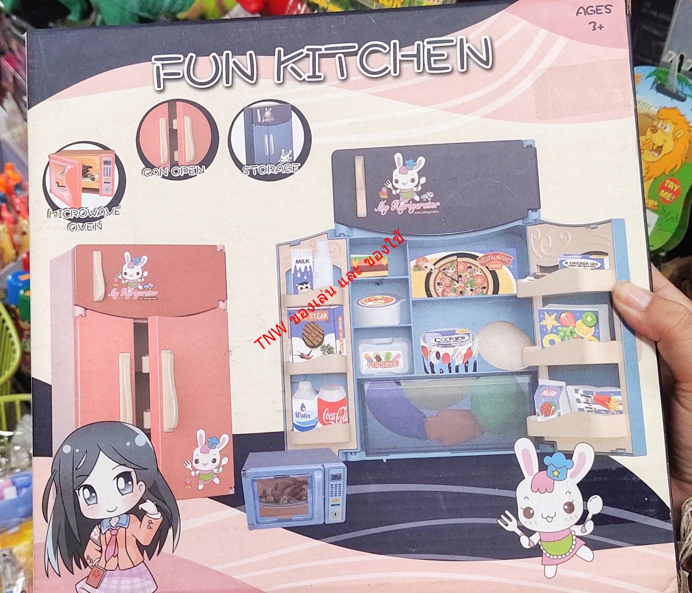 ของเล่น ห้องครัวเด็ก บ้านของเล่น ชุดของเล่นติดตู้เย็น