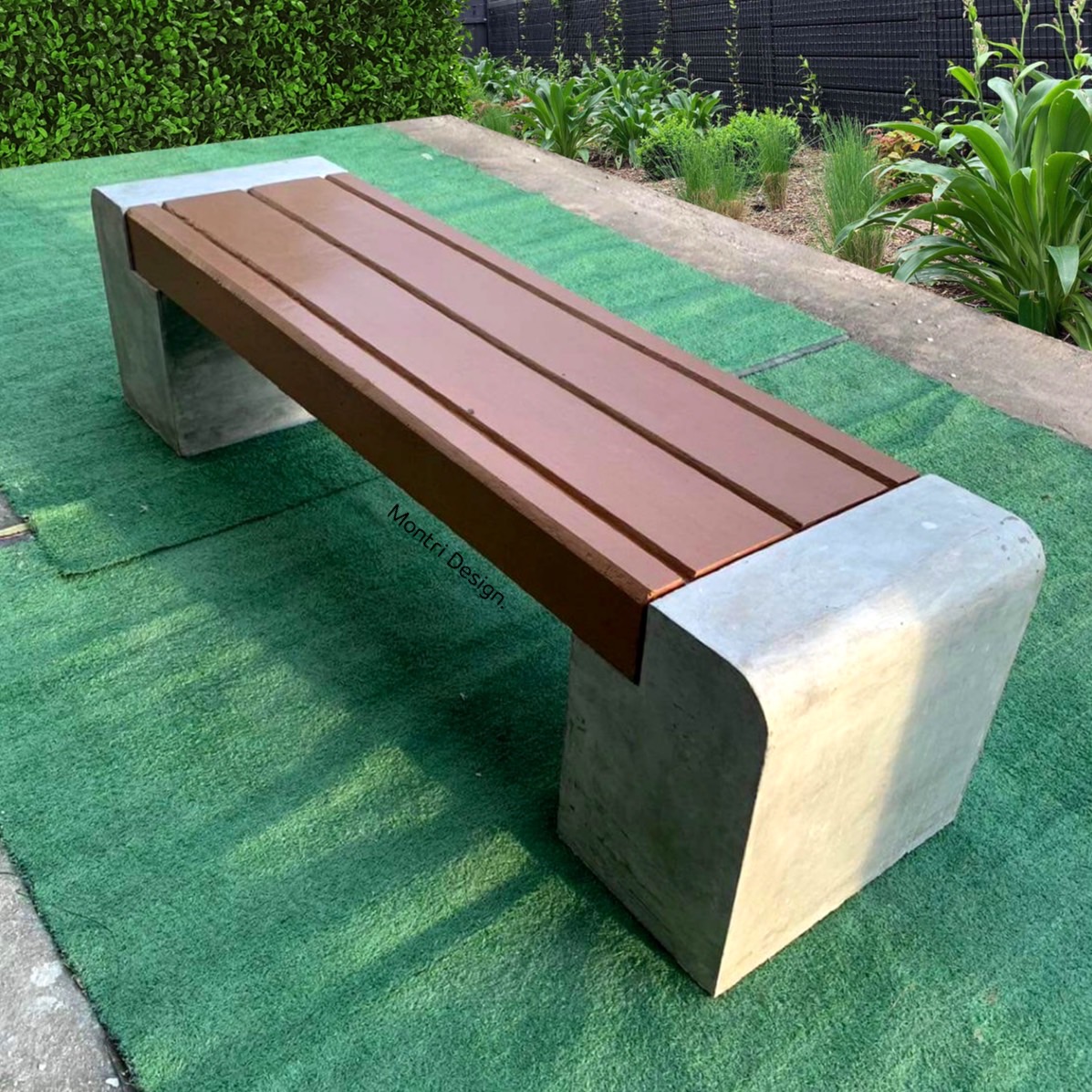 ม้านั่งสนาม เก้าอี้สนาม เก้าอี้คอนกรีต เก้าอี้ปูนเปลือย รุ่น Montridesign 02