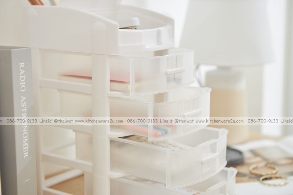 P13559 ลิ้นชักเล็ก 4 ชั้น เปิดฝาบน มีช่องเก็บของ (15.5*20*29 cm) เกรดเอ No.1070M4 (ราคาขายส่งต่อ 1 โหล: 12 ชุด:เฉลี่ย 125 บต่อใบ)