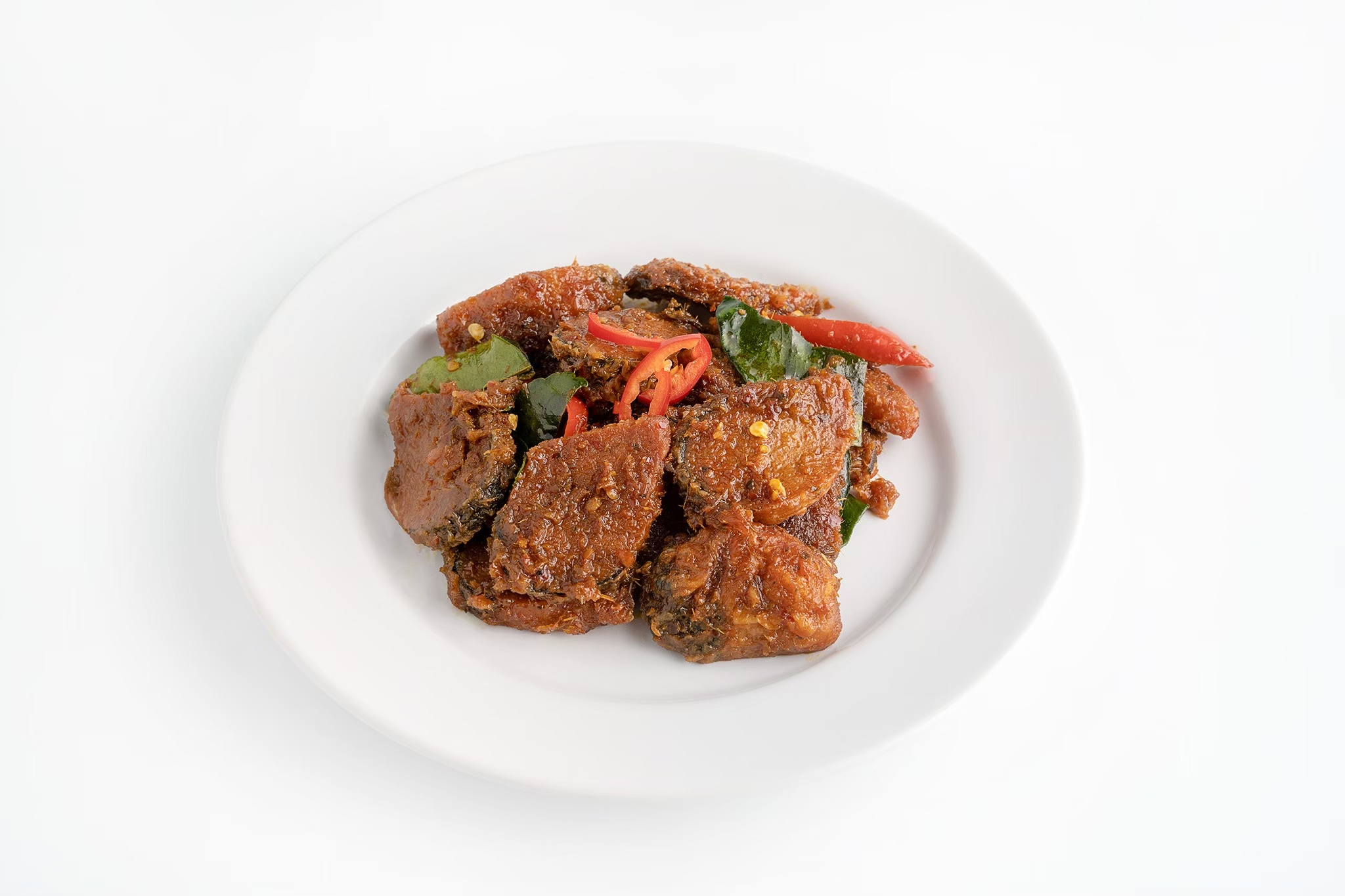 ผัดพริกขิงปลาเจ (Stir fried chili paste with vegan fishless)