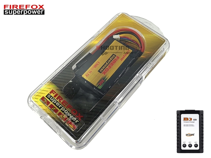 Set แบตลิโพ Firefox 20c 1300mAh 11.1v (สำหรับกล่องแบต) พร้อมเครื่องชาร์จ B3