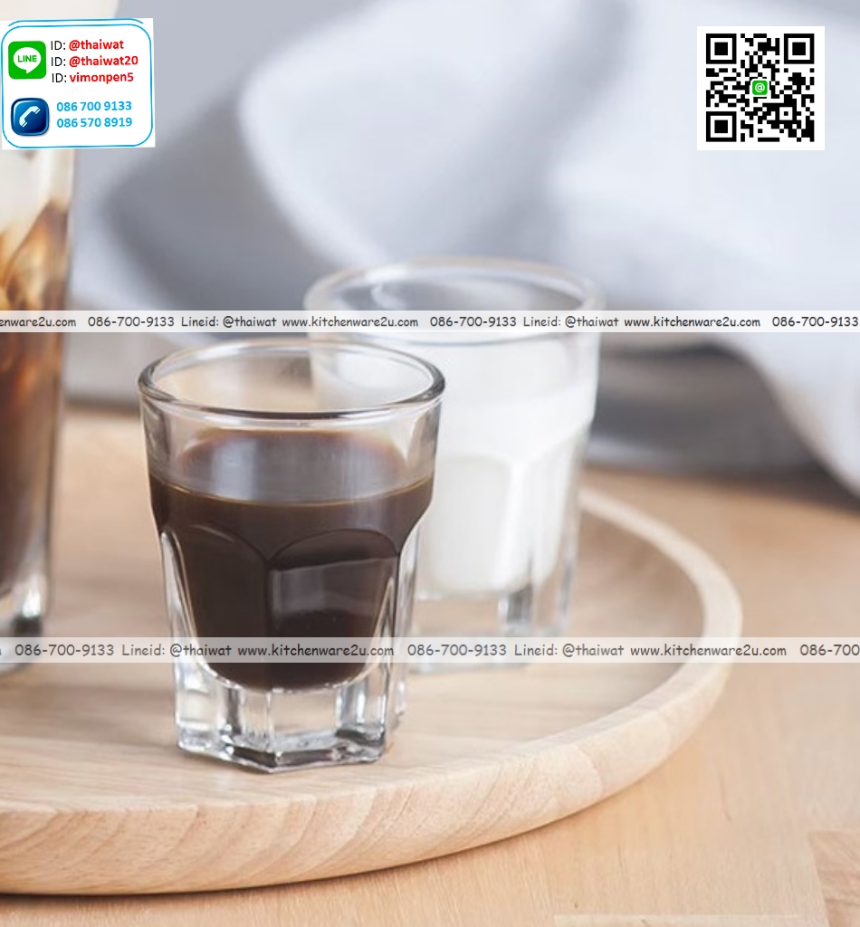 P11843 แก้วช็อท 1.4 Oz. (40 มิล) (4.7*4.7*5.7 cm) No.440801 ราคาส่งต่อ 1 ลัง : 144 ใบ : 1200 บต่อลัง