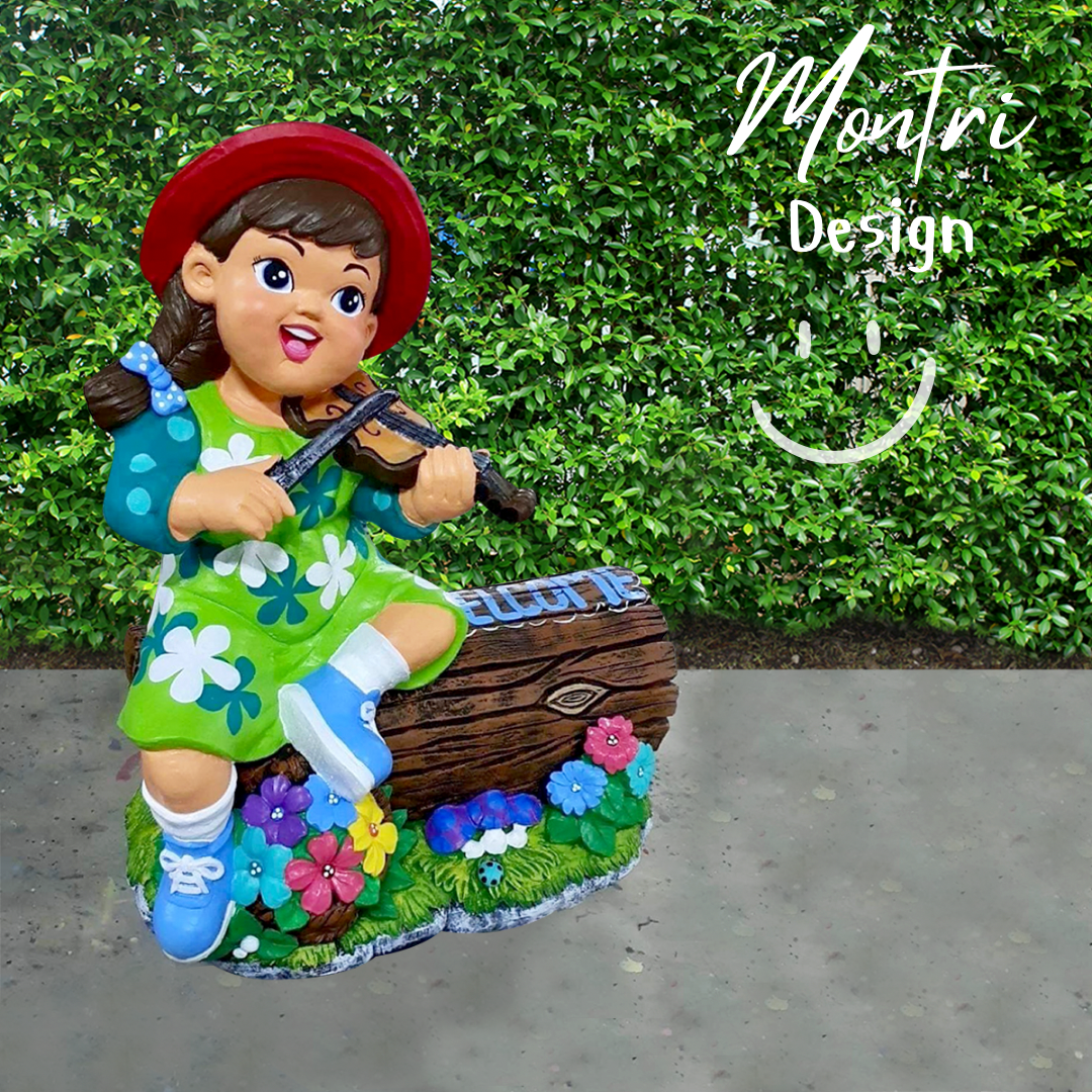 ตุ๊กตาจัดสวน จำนวน 1 คู่ ตุ๊กตาแต่งสวน ตุ๊กตาแต่งหน้าร้าน ตุ๊กตาปูนปั้น ตุ๊กตาปูนปั้นจัดสวน ตุ๊กตาปูนปั้นโคราช รุ่น NAZA44