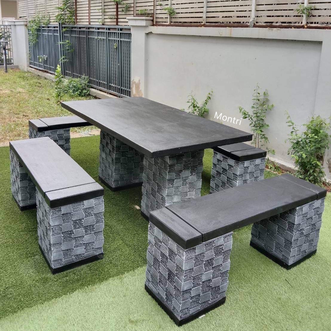 โต๊ะสนามกลางแจ้ง ชุดโต๊ะสนาม โต๊ะสนาม ชุด 8 ที่นั่ง สไตล์โมเดิร์น ขนาด 150*80 cm.