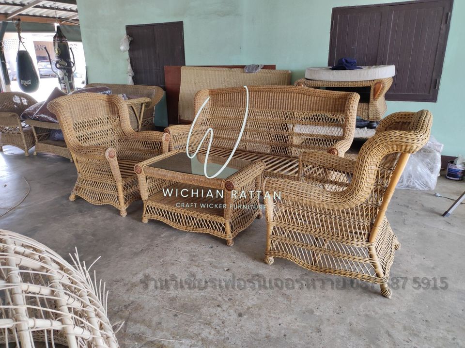 ชุดรับแขกหวายแท้