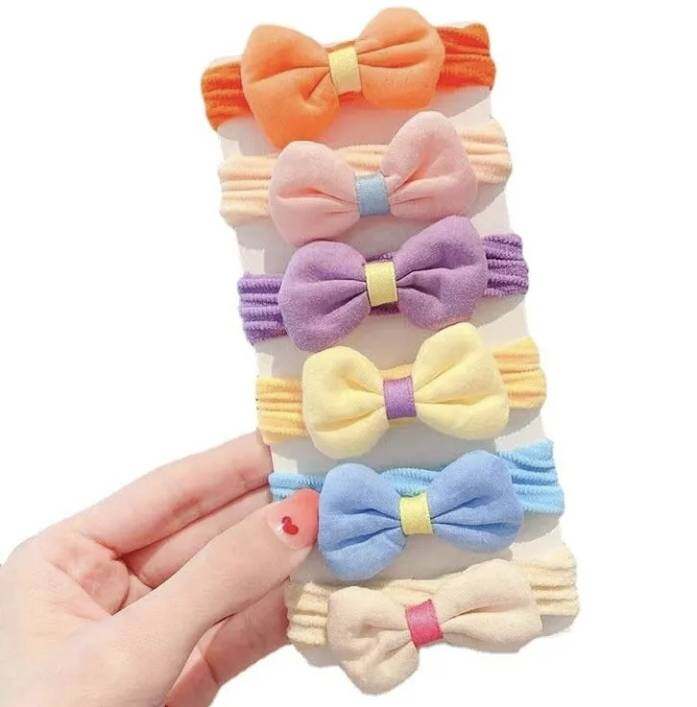 💗มาหยา กิ๊ฟช้อป💗 ยางรัดผม ดอกไม้ โบว์น่ารัก สีสดใส ขนาดเส้นผ่าศูนย์กลาง 4 ซ.ม. เส้นใหญ่ ยืดหยุ่นได้เยอะ แพ็ค 6 ชิ้น