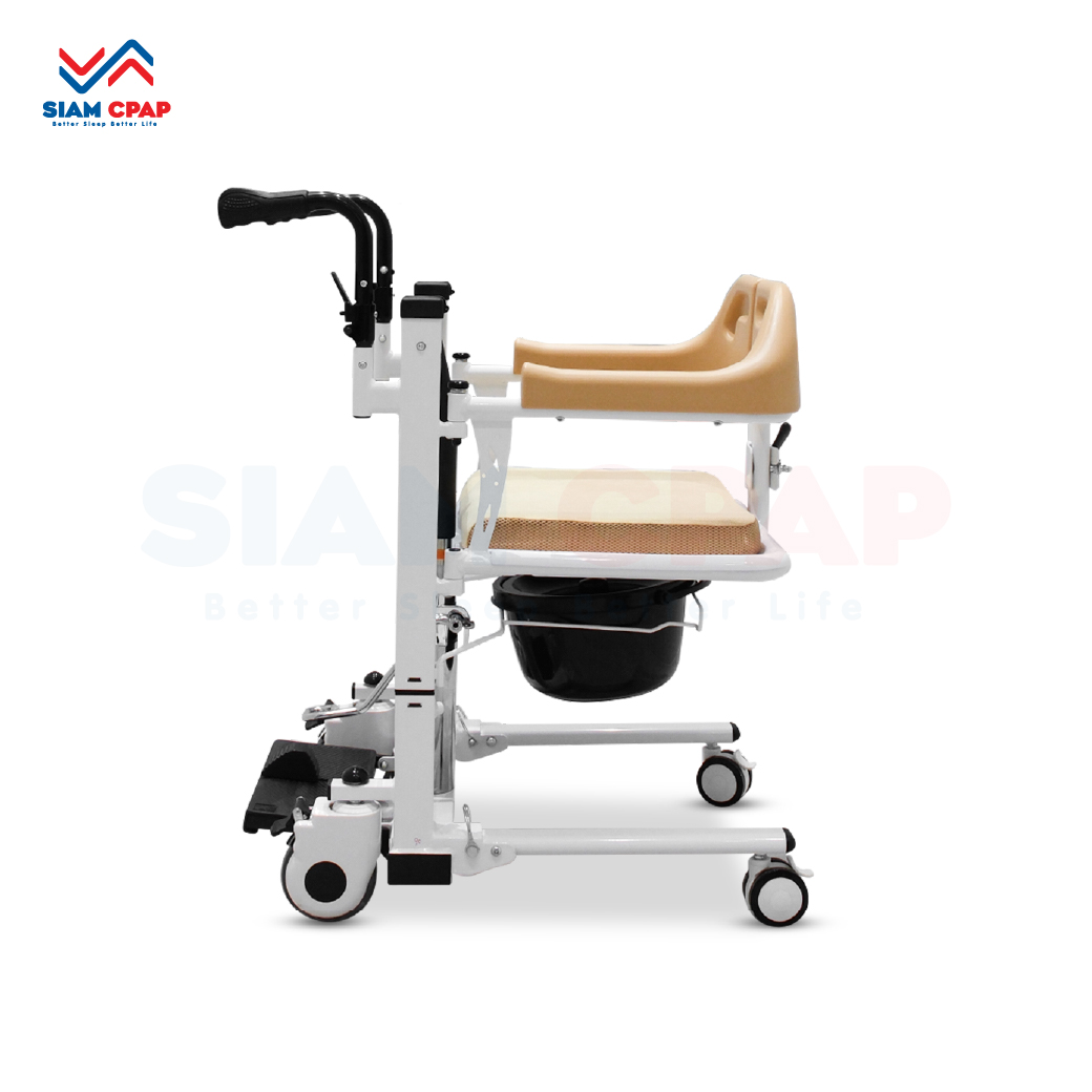 รถเข็นเคลื่อนย้ายคนไข้ (Hydraulic Transfer Chair) รุ่น YK-TC0006 ปรับระดับแบบแมนนวล รับประกัน 2 ปี