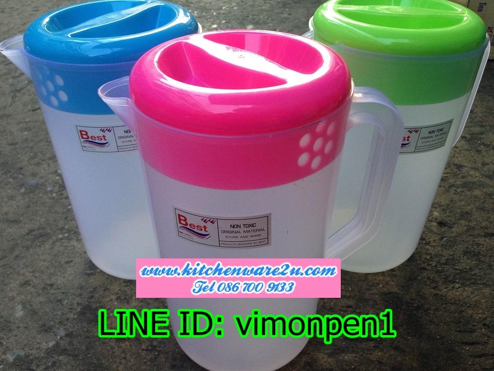 P09938 เหยือกน้ำ ทรงสูง สีหวาน ขายดี ราคาส่งต่อ 1โหล: 12 ใบ ( 210 บ/โหล ขายส่งทุกอย่าง 20 บาท)