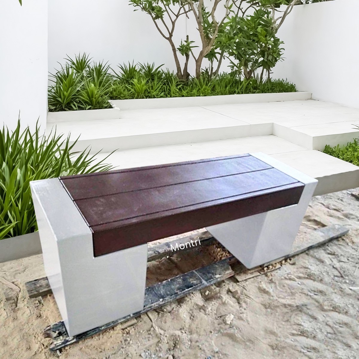 ม้านั่งสนาม ซีเมนต์เสริมเหล็ก ทนทาน สำหรับทุกพื้นที่ ขนาดยาว 120 cm. นั่งได้ 2-3 คน