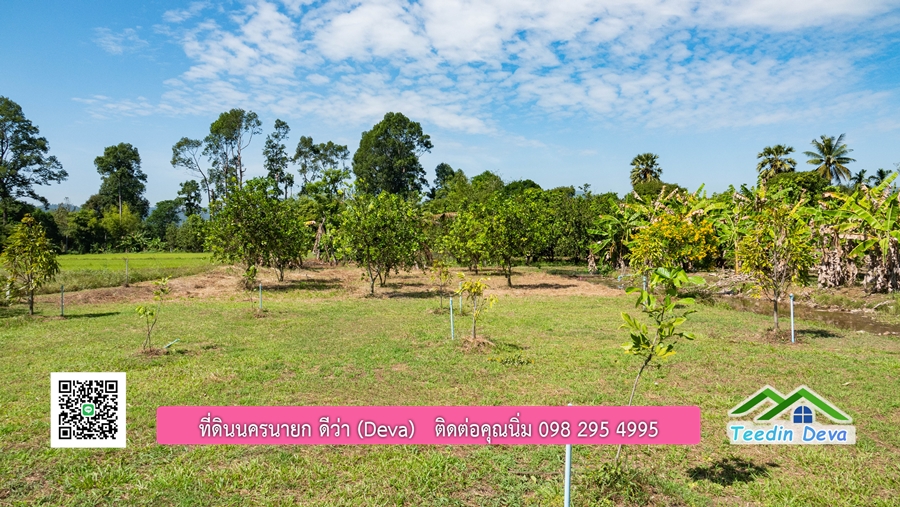 (ติดจอง) ที่ดินนครนายก บ้านสวน พร้อมที่ดิน ขนาด 1 ไร่ 1 งาน วิวภูเขาสวย อยู่ใกล้เขื่อนขุนด่านปราการชล