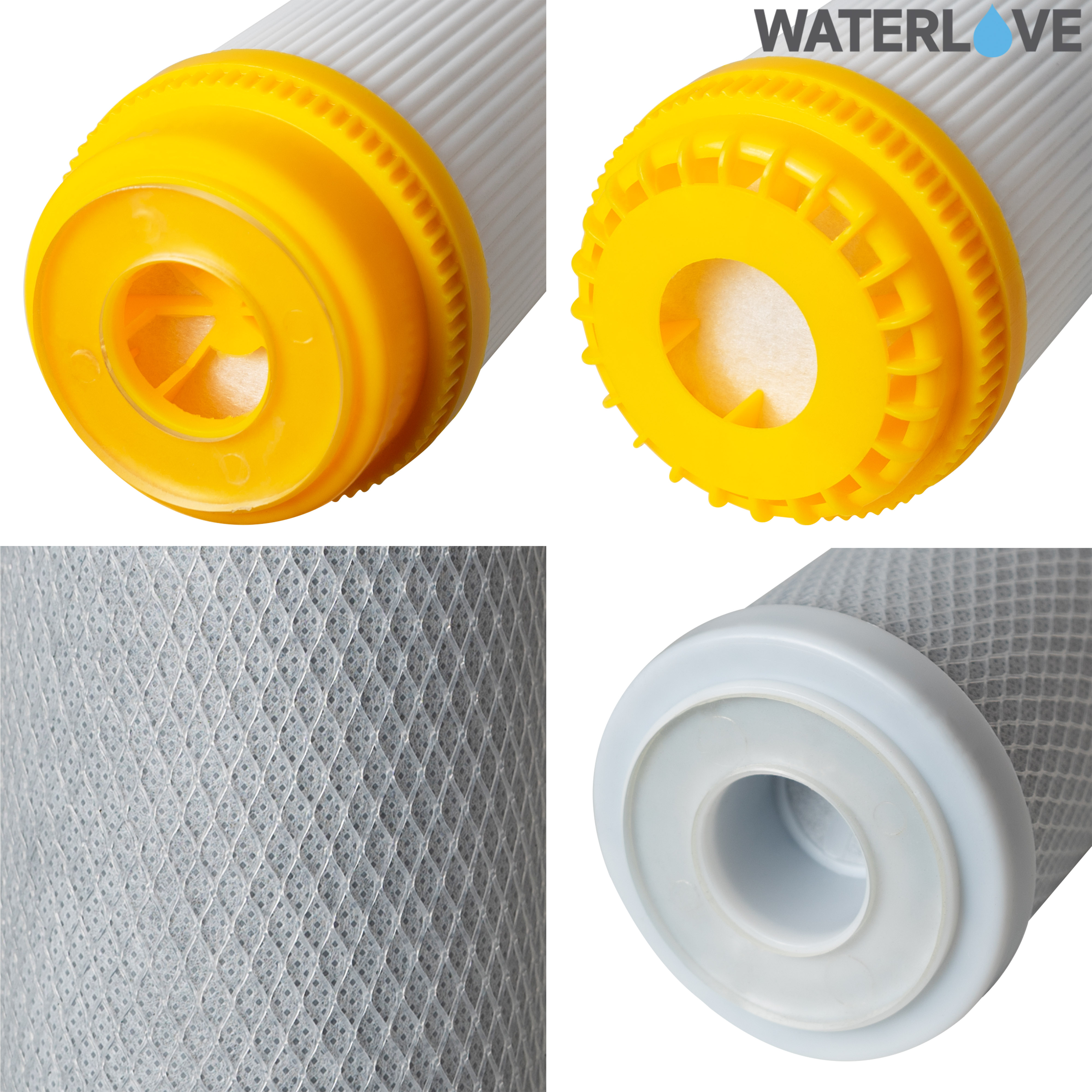 ชุดไส้กรองน้ำ ขนาด 10" จำนวน 4 ชิ้น (PP+PP+Resin+UDF) สำหรับบรรจุในกระบอกกรองน้ำเฮ้าส์ซิ่ง