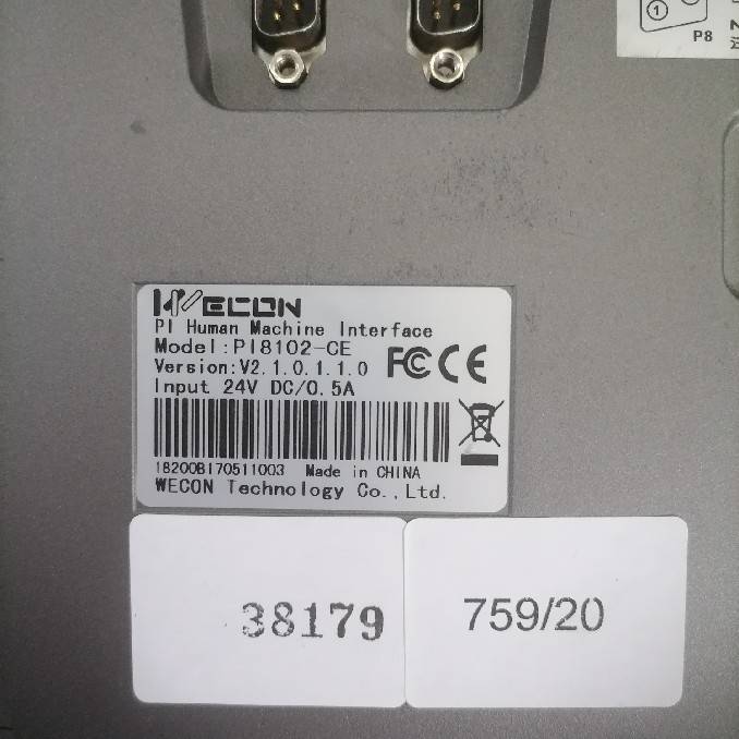 LCD TOUCH SCREEN " WECON " MODEL : PI8102-CE