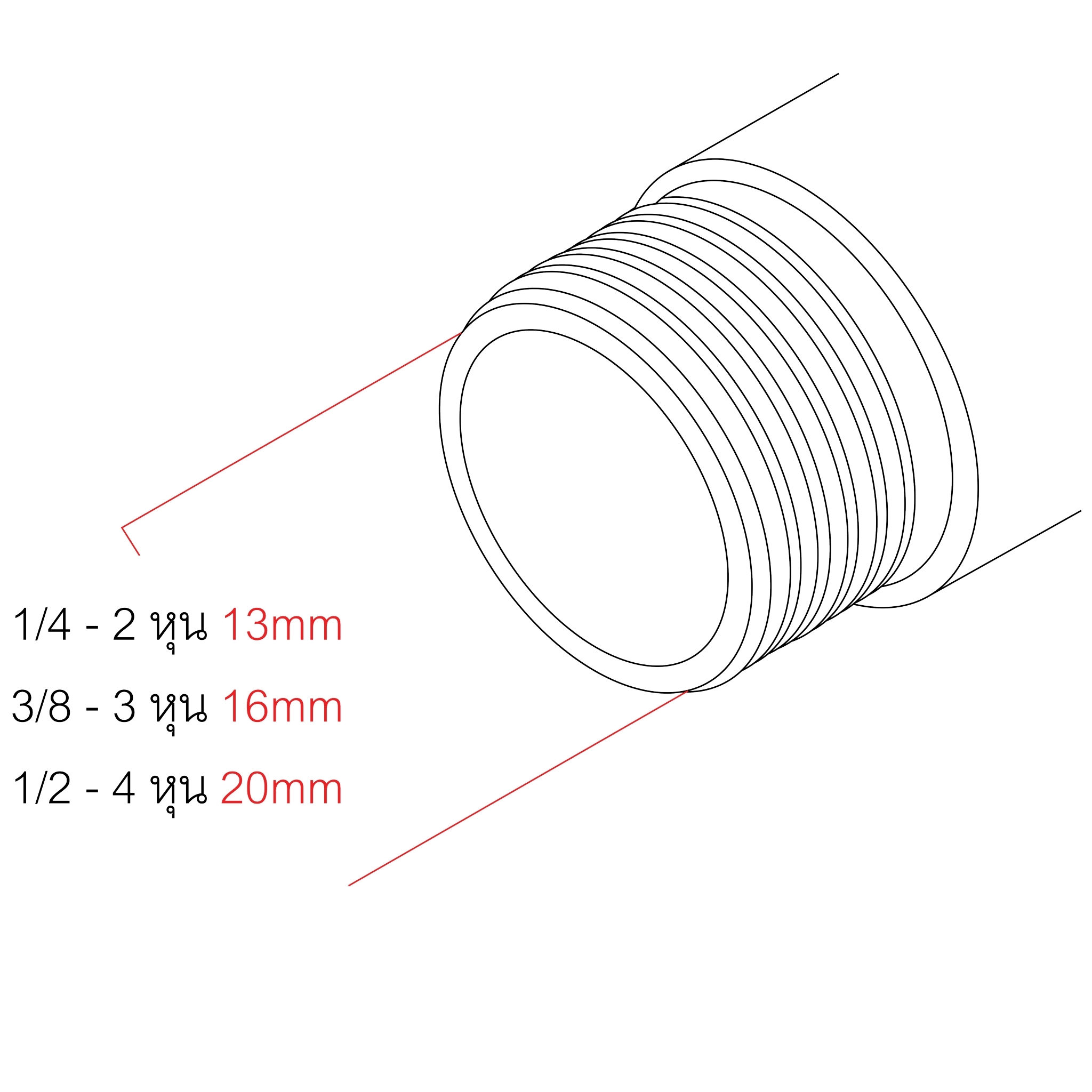 ข้อต่อตรง เกลียวนอก ข้อต่อระหว่างกระบอก 4 หุน (1/2'')