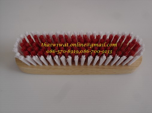 P02077 แปรงไม้ขนพลาสติกด้ามใหญ่ ตราสมอ (ราคาต่อโหล)