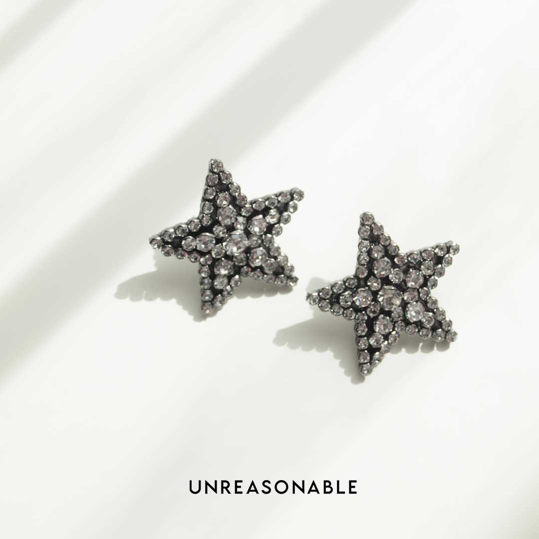 ต่างหูดาว Crystal ต่างหูคลิป ต่างหูก้านเงินแท้ น้ำหนักเบา สวยใส่สบาย UA0844-01 Unreasonable Accessories