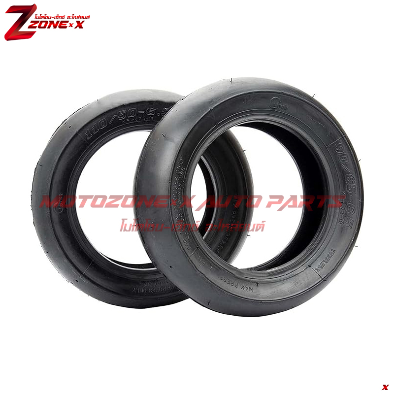 ยางนอก มอเตอร์ไซค์ สปอร์ต 49cc ยางเรียบ 90/65-6.5 110/50-6.5 47cc 49ccelectric scooters, e-Bike, mini pocket bike, mini dirt bike MOTOZONE-X(โมโตโซน-เอ็กซ์) อะไหล่ Part ยางหน้าและยางหลัง