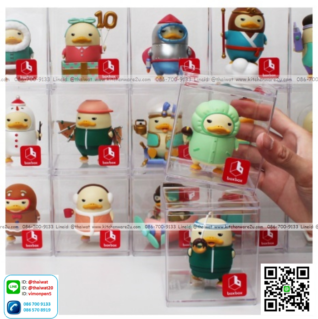 P09827 กล่องเหลี่ยมใส ดีไซน์ใหม่ (8.5 x 8.5 x 9.75 ซม) No.BB02011 (ราคาส่งต่อ 1 โหล: 12 ใบ:เฉลี่ย 32.5 บต่อใบ)