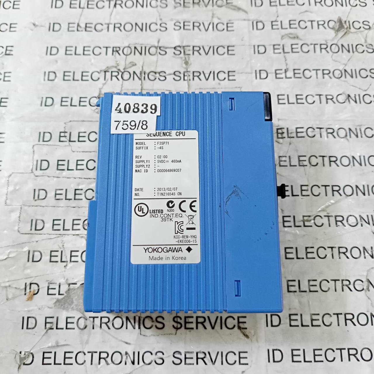 PLC " YOKOGAWA " MODEL : F3SP71-4S