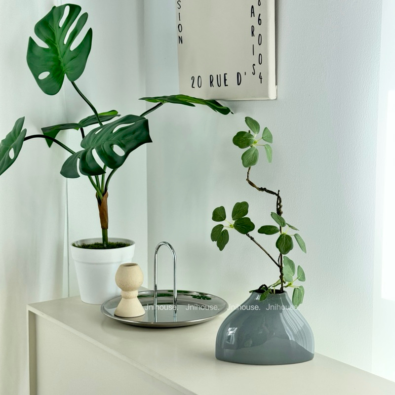 [พร้อมส่ง] Jnihouse : แจกันเซรามิก แจกันดอกไม้ทรงแบน (Vase)