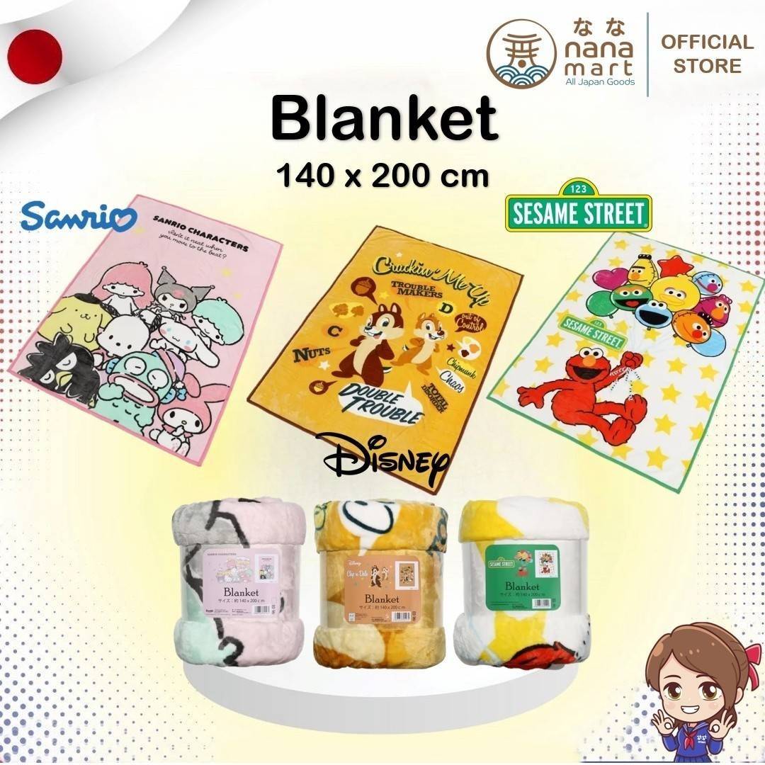 ผ้าห่มลิขสิทธิ์แท้ 𝗗𝗶𝘀𝗻𝗲𝘆/Sanrio 𝗖𝗛𝗔𝗥𝗔𝗖𝗧𝗘𝗥 𝗕𝗟𝗔𝗡𝗞𝗘𝗧 จากประเทศญี่ปุ่น ผืนขนาดใหญ่