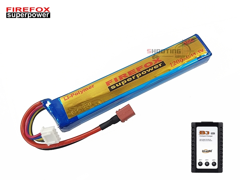 Set แบตลิโพ Firefox 20c 1200mAh 11.1v พร้อมเครื่องชาร์จ B3