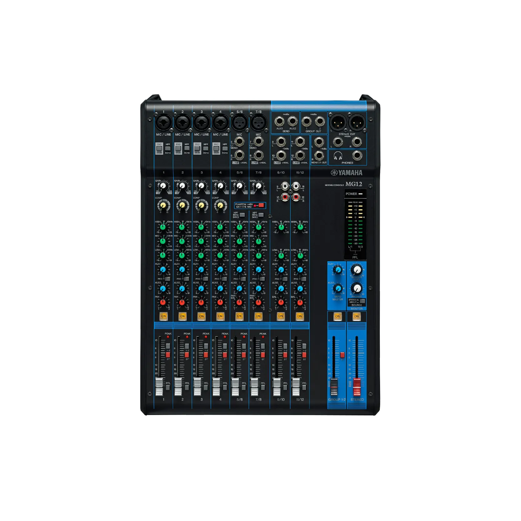YAMAHA MG12 Analog Mixer 12 Input (4 mono + 4 stereo) 2 Group Buses + 1 Stereo Bus 2 Aux