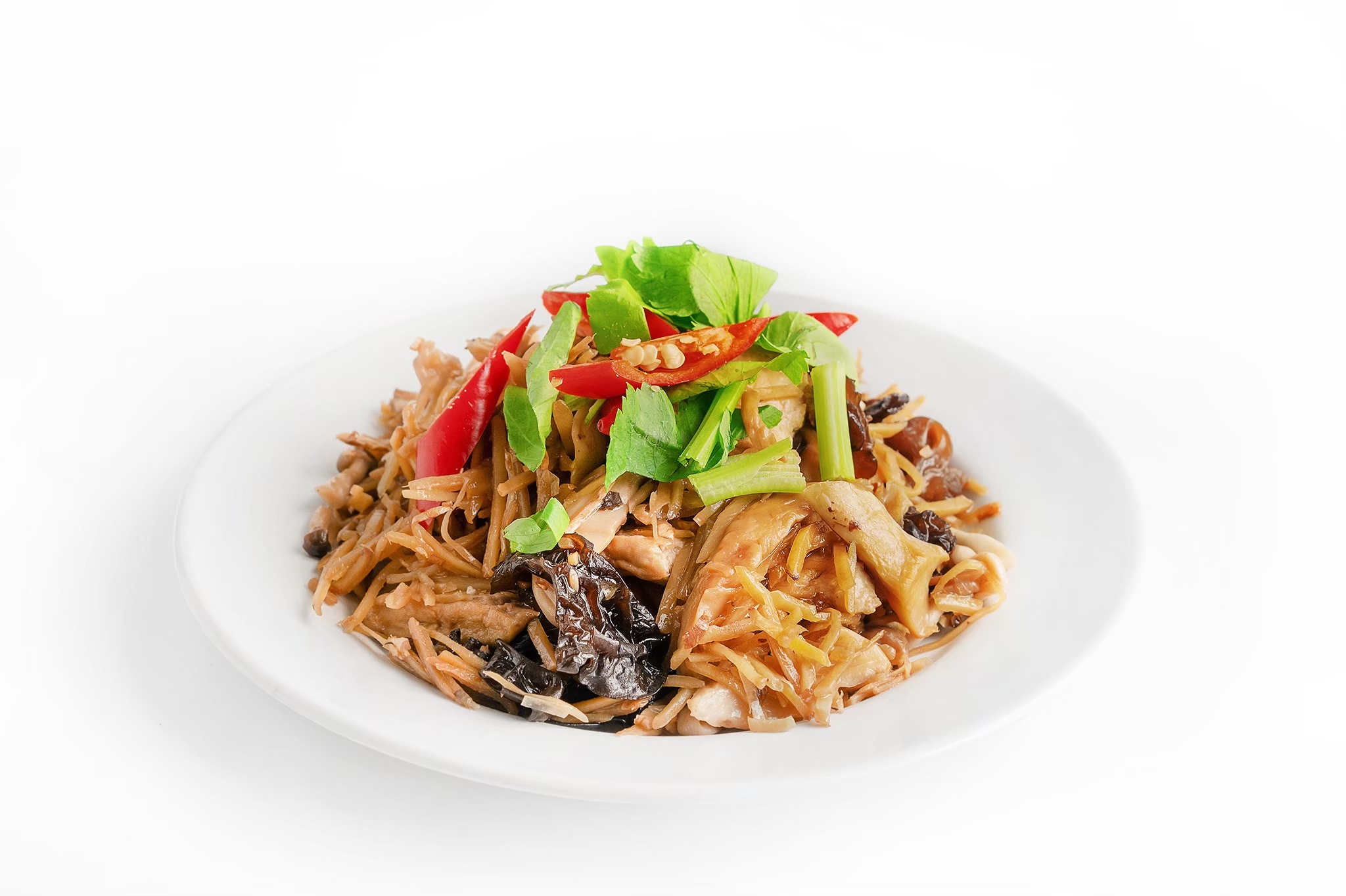 ผัดขิงเห็ดรวม (Stir fried ginger with mixed mushrooms)