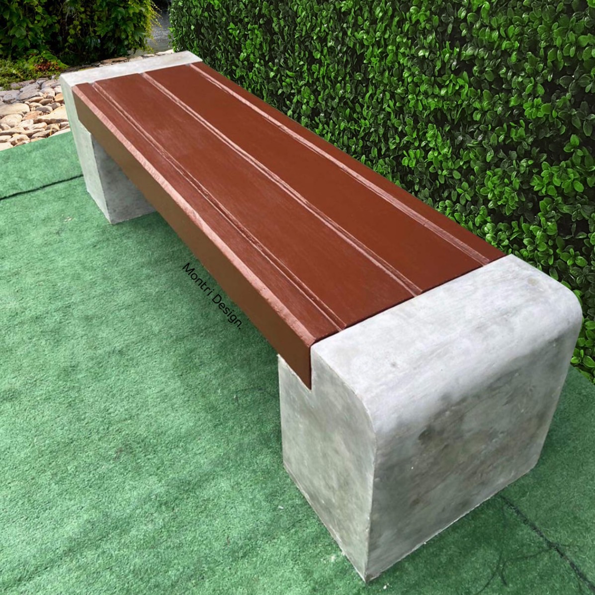 ม้านั่งสนาม เก้าอี้สนาม เก้าอี้คอนกรีต เก้าอี้ปูนเปลือย รุ่น Montridesign 01