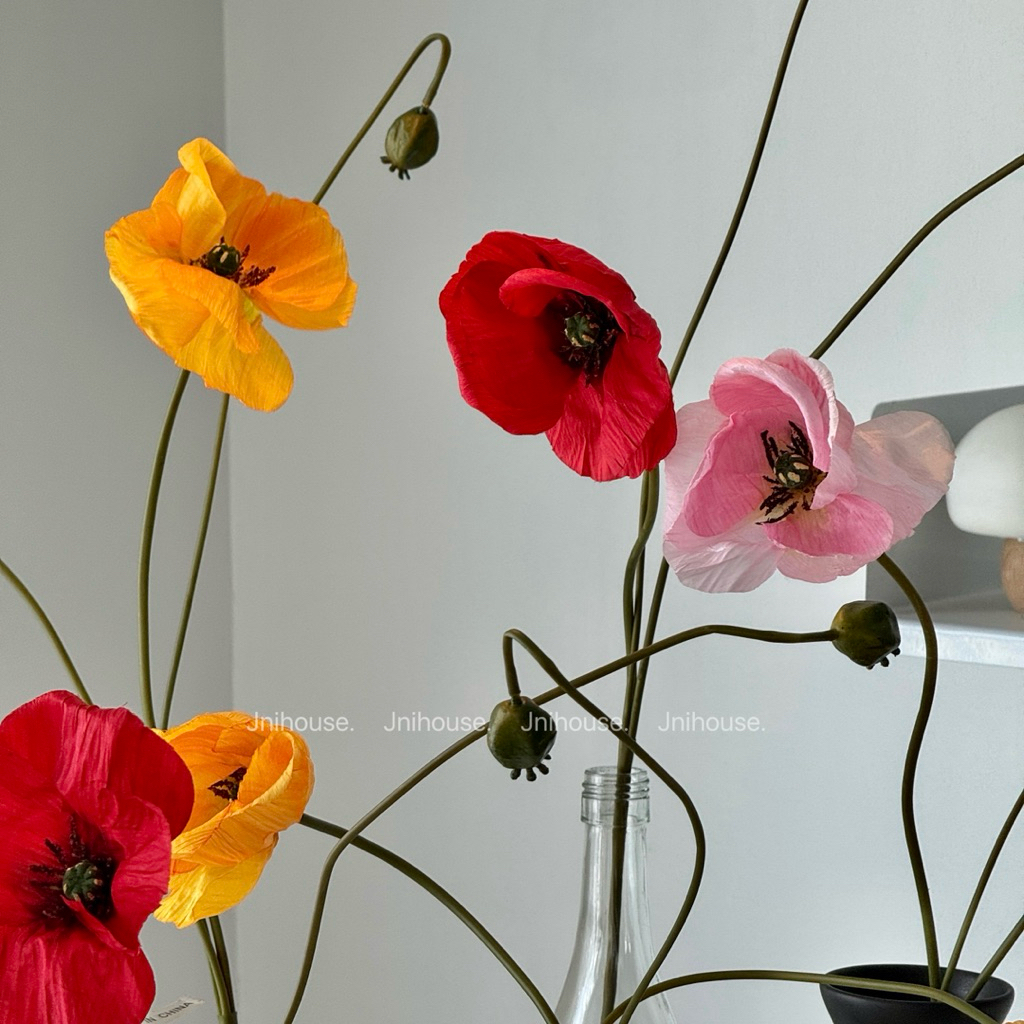 [พร้อมส่ง] Jnihouse : ดอกป๊อปปี้ใหญ่ ดอกไม้ประดิษฐ์ Poppy Flower