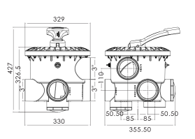 “EMAUX” Multiport Valves Commercial 3 inch 6-Way Side Mount Valve (MPV14)
