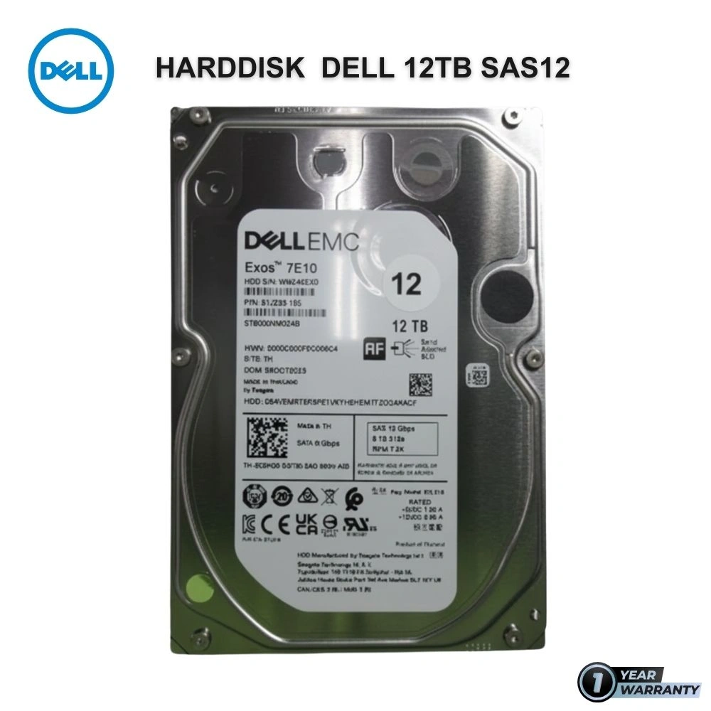 Harddisk Server Dell 12TB For Dell PowerEdgeใหม่ ประกันศูนย์