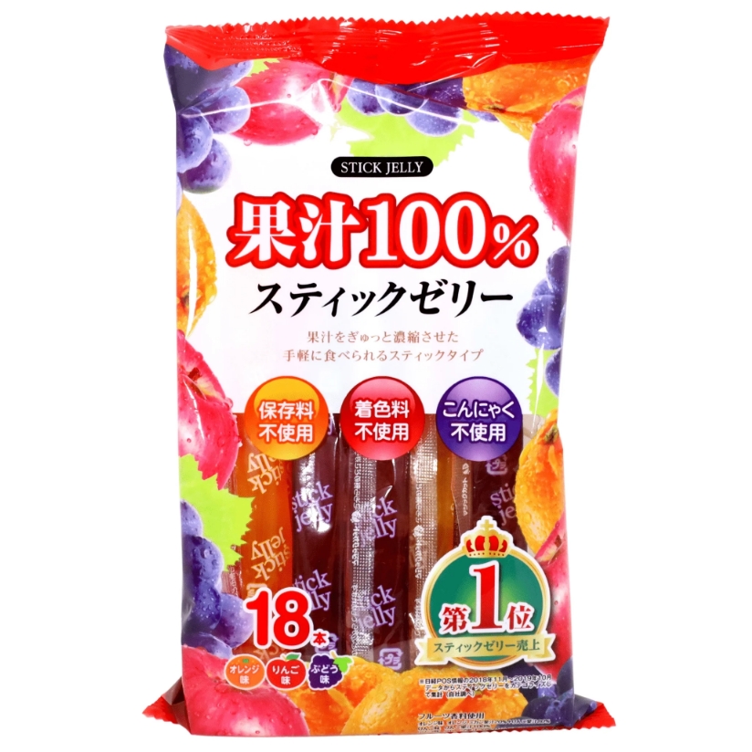 RIBON STICK JELLY เยลลี่แท่งรสผลไม้ NO.1 จากญี่ปุ่น 15 แท่ง