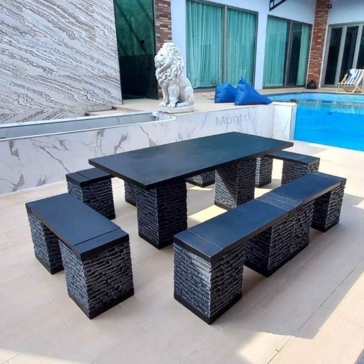 โต๊ะสนาม โต๊ะสนามกลางแจ้ง สไตล์โมเดิร์น ชุดโต๊ะสนามกลางแจ้ง โต๊ะสนาม ร้านมนตรีศิลป์ โต๊ะสนามกลางแจ้ง ชุดโต๊ะสนาม ชุด 12 ที่นั่ง ขนาด 180*80 cm. มีบริการจัดส่งทั่วประเทศ