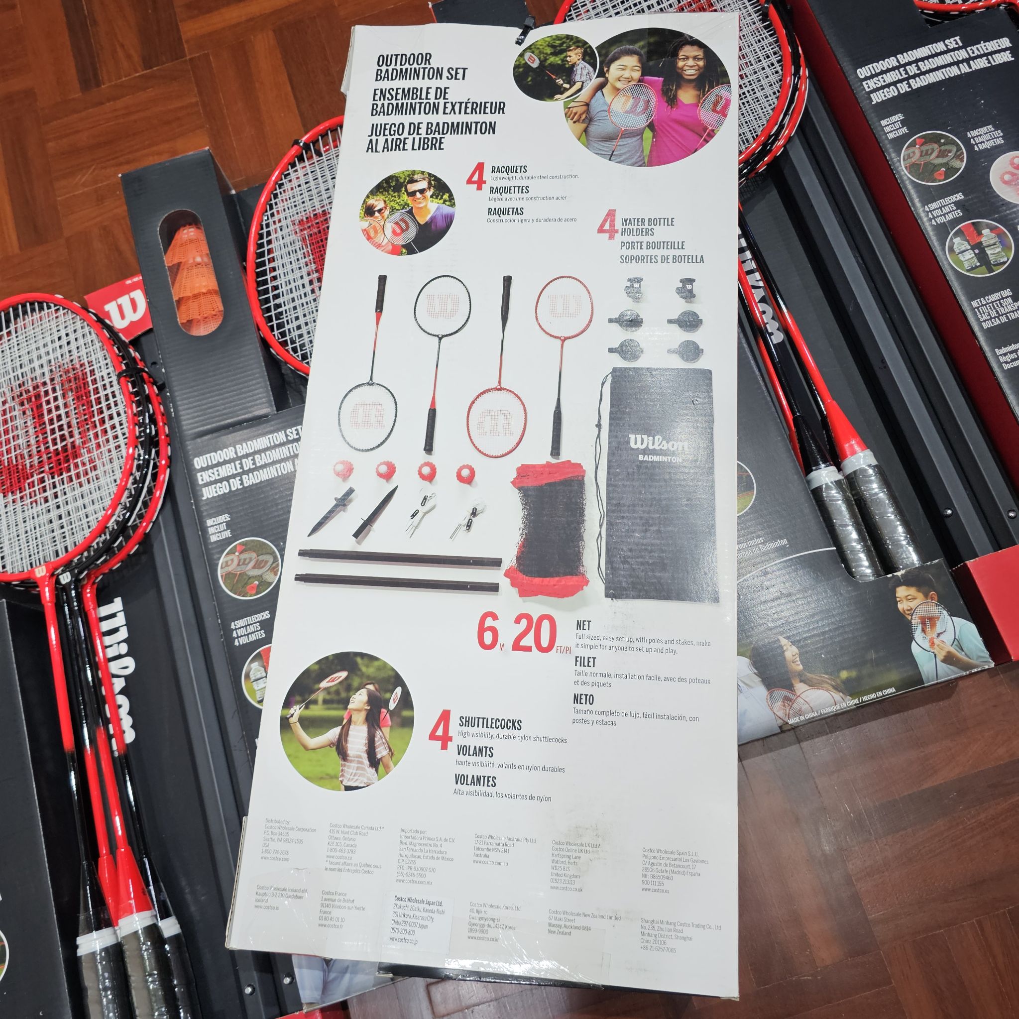 ไม้แบดมินตัน Wilson ครบเซ็ต 4 ไม้พร้อมเน็ตขนาด 6 เมตร แถมลูกแบบ Infrared 4 ลูก พร้อมถุงจัดเก็บ
