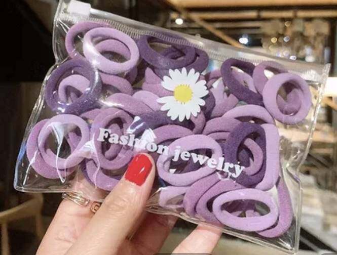 💗มาหยากิ๊ฟช้อป 💗 ยางรัดผม สีสดใส น่ารัก ยางรัดผมเส้นนุ่ม อ่อนโยนต่อเส้นผม ขนาดเส้นผ่าศูนย์กลาง 2.5 ซ.ม. สำหรับเด็ก แพ็ค 50 เส้น