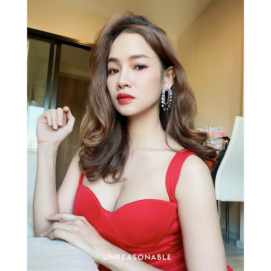 ต่างหู Crystal ต่างหูคลิป ต่างหูก้านเงินแท้ น้ำหนักเบา สวยใส่สบาย UA0622-01 Unreasonable Accessories