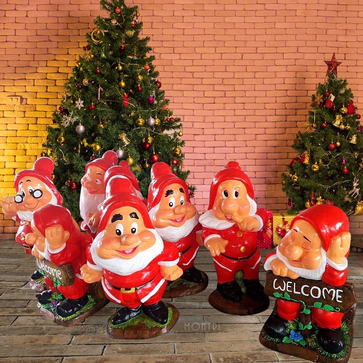 ซานตาคอสปูนปั้น รูปปั้นซานตาคอสแต่งสวน รูปปั้นแต่งสวนคริสต์มาส set 5 ตัว สุดคุ้ม มีจัดส่งพร้อมประกอบทั่วไทย