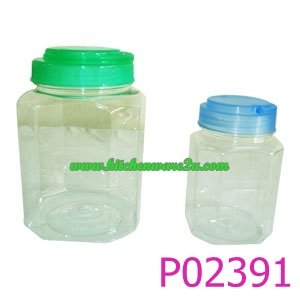 P02391 ขวดโหล PET หูหิ้ว P601 (ปากกว้าง 5.8 สูง 11.6 ก้นขวด 7.0 ซม) ราคาส่งต่อ 12 ใบ