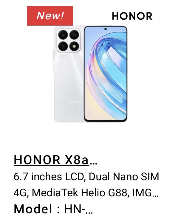 HONOR X8a 8GB+128GB Cyan Lake