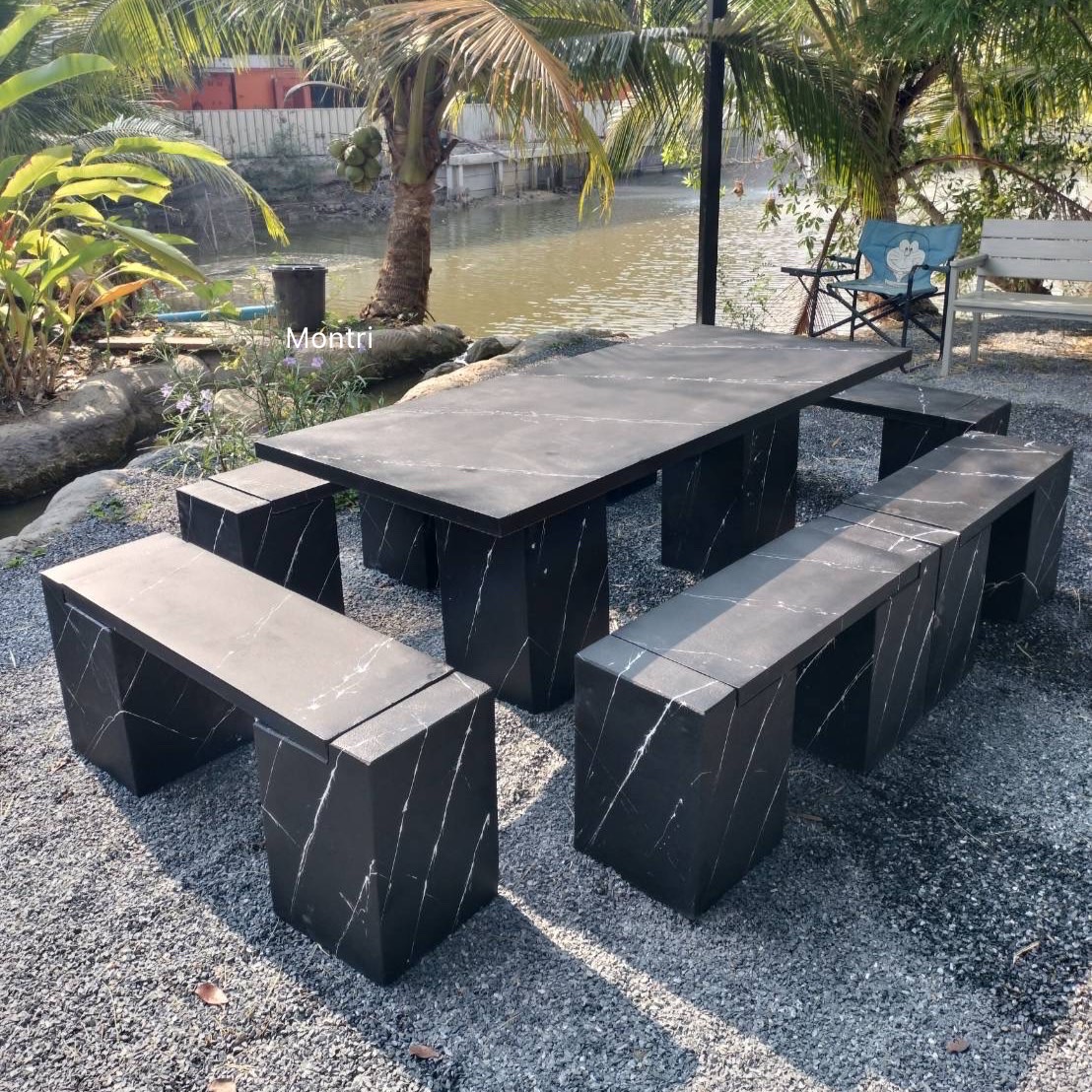 ชุดโต๊ะสนาม สไตล์โมเดิร์น ชุดโต๊ะสนามกลางแจ้ง โต๊ะสนาม โต๊ะสนามกลางแจ้ง ชุดโต๊ะสนาม ชุด 12 ที่นั่ง ขนาด 180*80 cm.