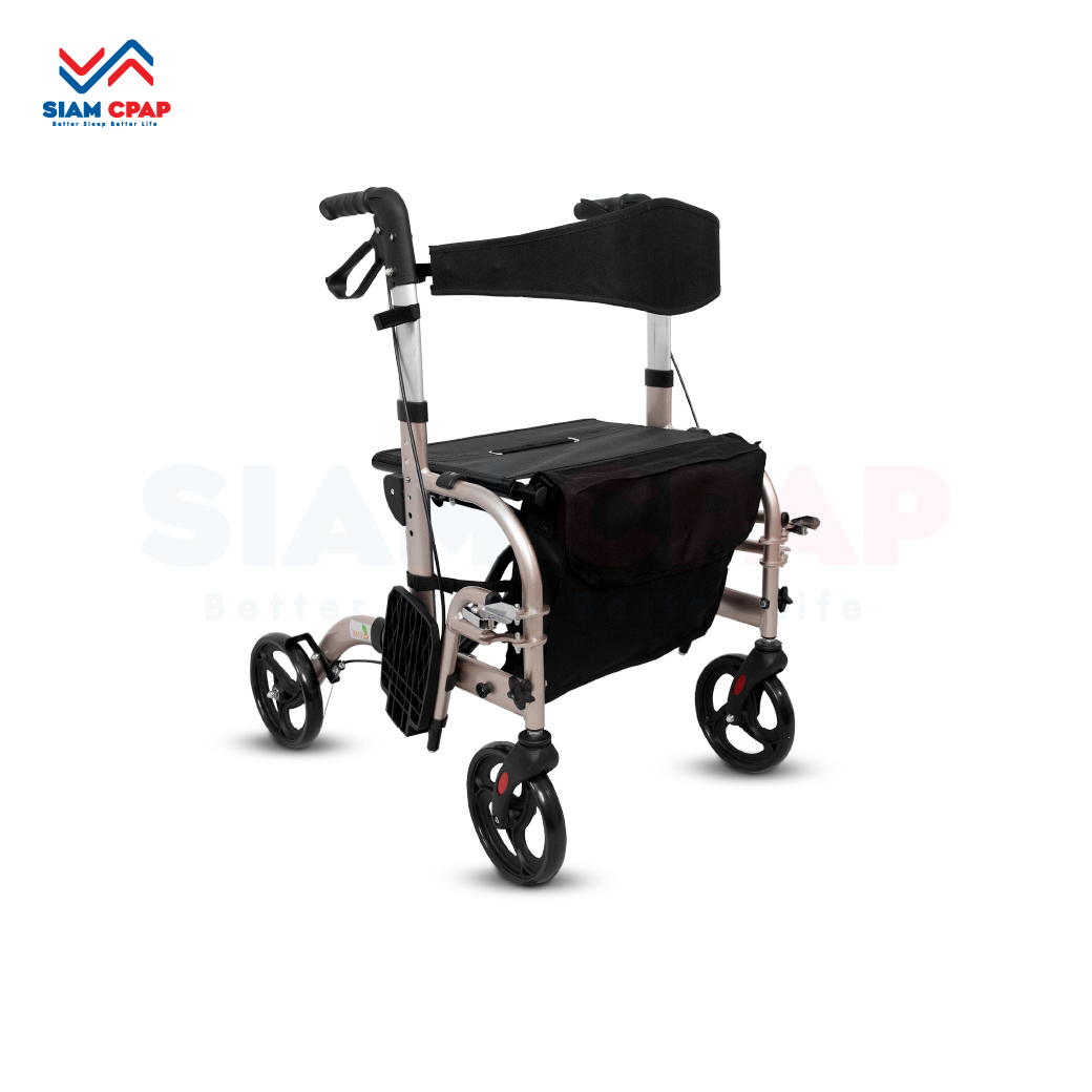 รุ่นใหม่ Rollator จากแบรนด์ Better รุ่น BT804L วอล์คเกอร์ 4 ล้อ อุปกรณ์ช่วยพยุงเดินและฝึกเดิน พร้อมที่นั่งในตัว รับประกันสินค้า 1 ปี