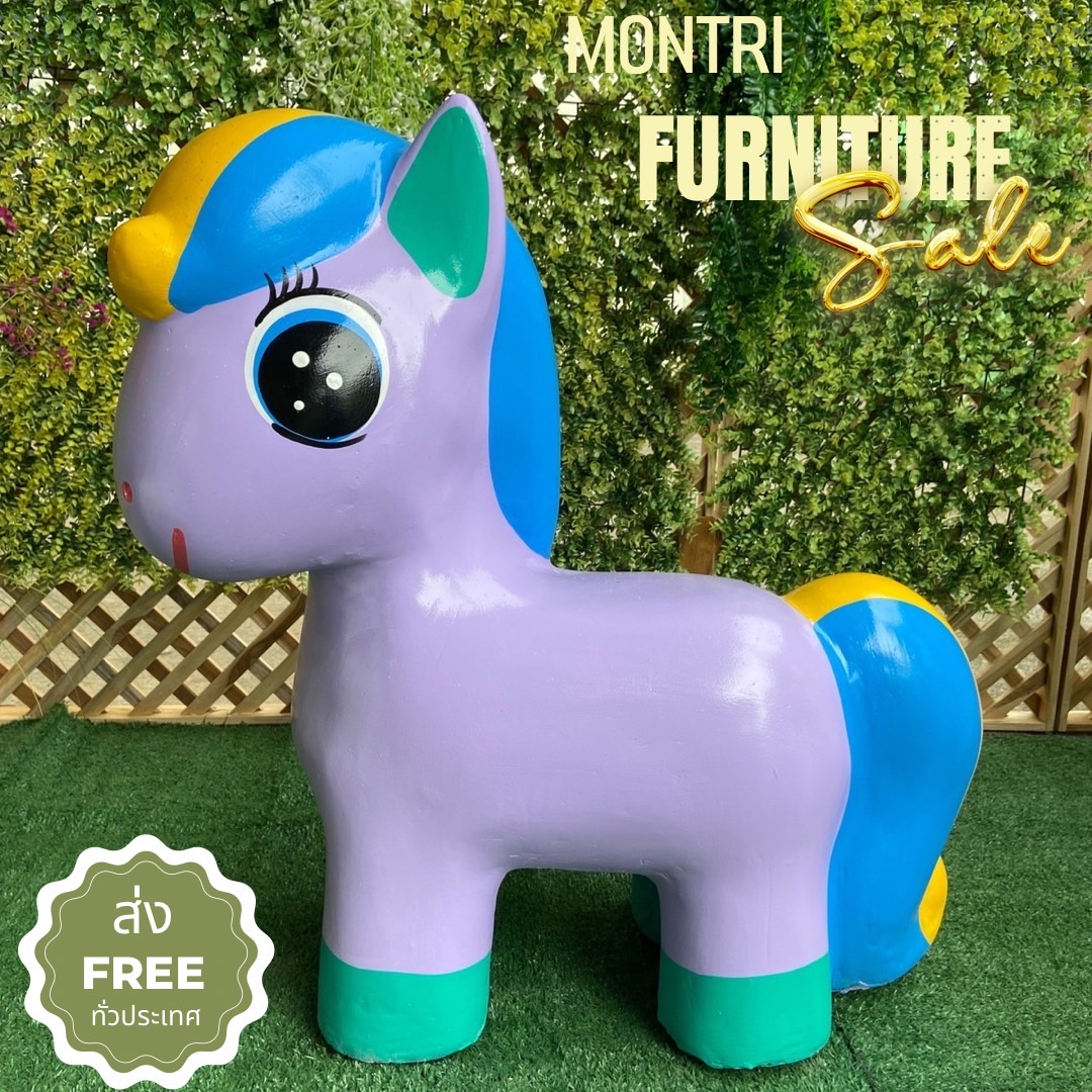 ตุ๊กตาแต่งรูปม้าโพนี่ รูปปั้นม้ายูนิคอร์น ตุ๊กตาแต่งสวน รูปปั้นม้าโพนี่แต่งสวน ตุ๊กตาแต่งสวนรูปม้าโพนี่ set 4 ตัว สุดคุ้ม