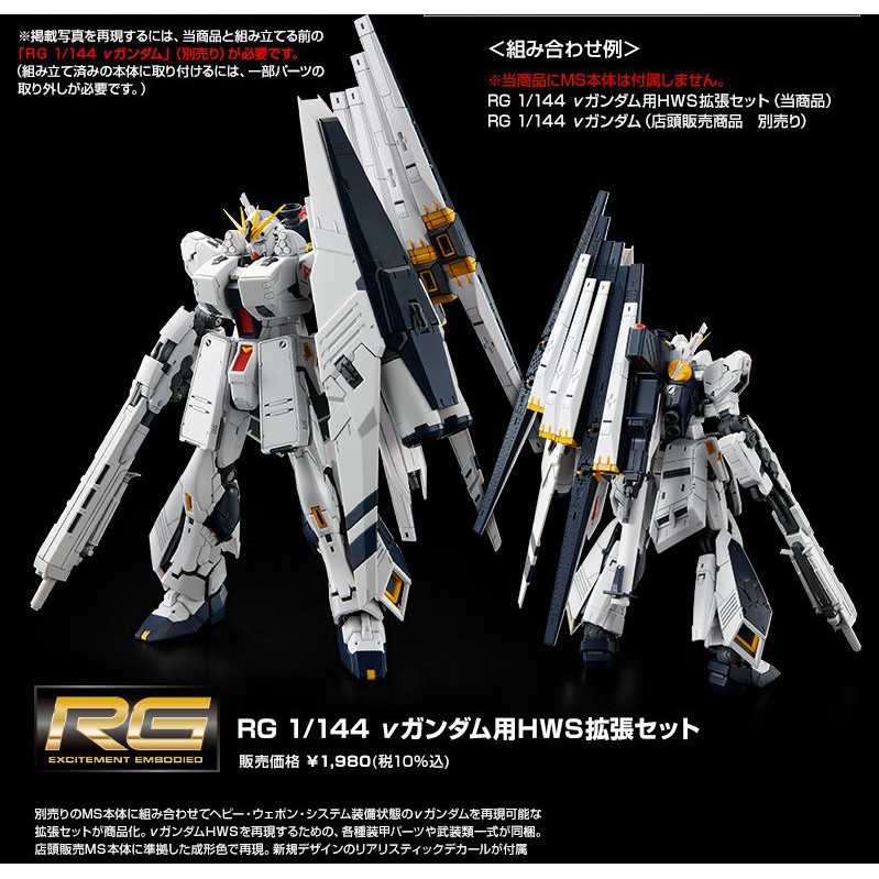 (RG) 1/144 HWS EXPANSION SET FOR NU GUNDAM (Premium Bandai)