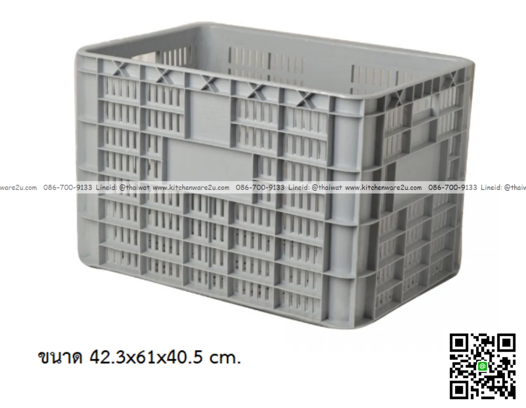 P12907 ลังโปร่ง 88 ลิตร จัมโบ้ (42.3*61*40.5 cm) เกรดเอ No.8072 ราคาขายส่งต่อ 6 ใบ : เฉลี่ย 550 บต่อใบ