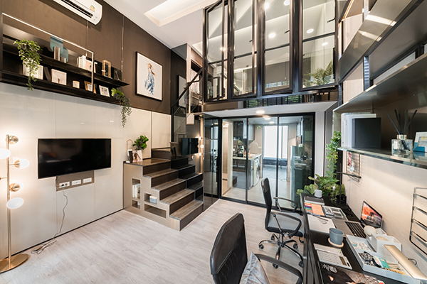 For Sale: 2-Storey Condominium at Origin Plug & Play Ramintra KM.9 ✨ High-Ceiling Condo — 4.2 meters tall! Spacious, airy, and comfortable — giving you the true feeling of living in a home. Perfectly designed to match every lifestyle and ready to m