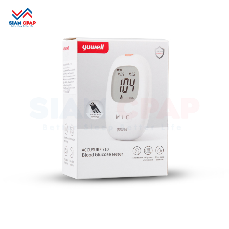 เครื่องตรวจวัดระดับน้ำตาลในเลือด YUWELL Blood Glucose Monitoring System รุ่น 710 ประศูนย์ไทยตลอดอายุการใช้งาน