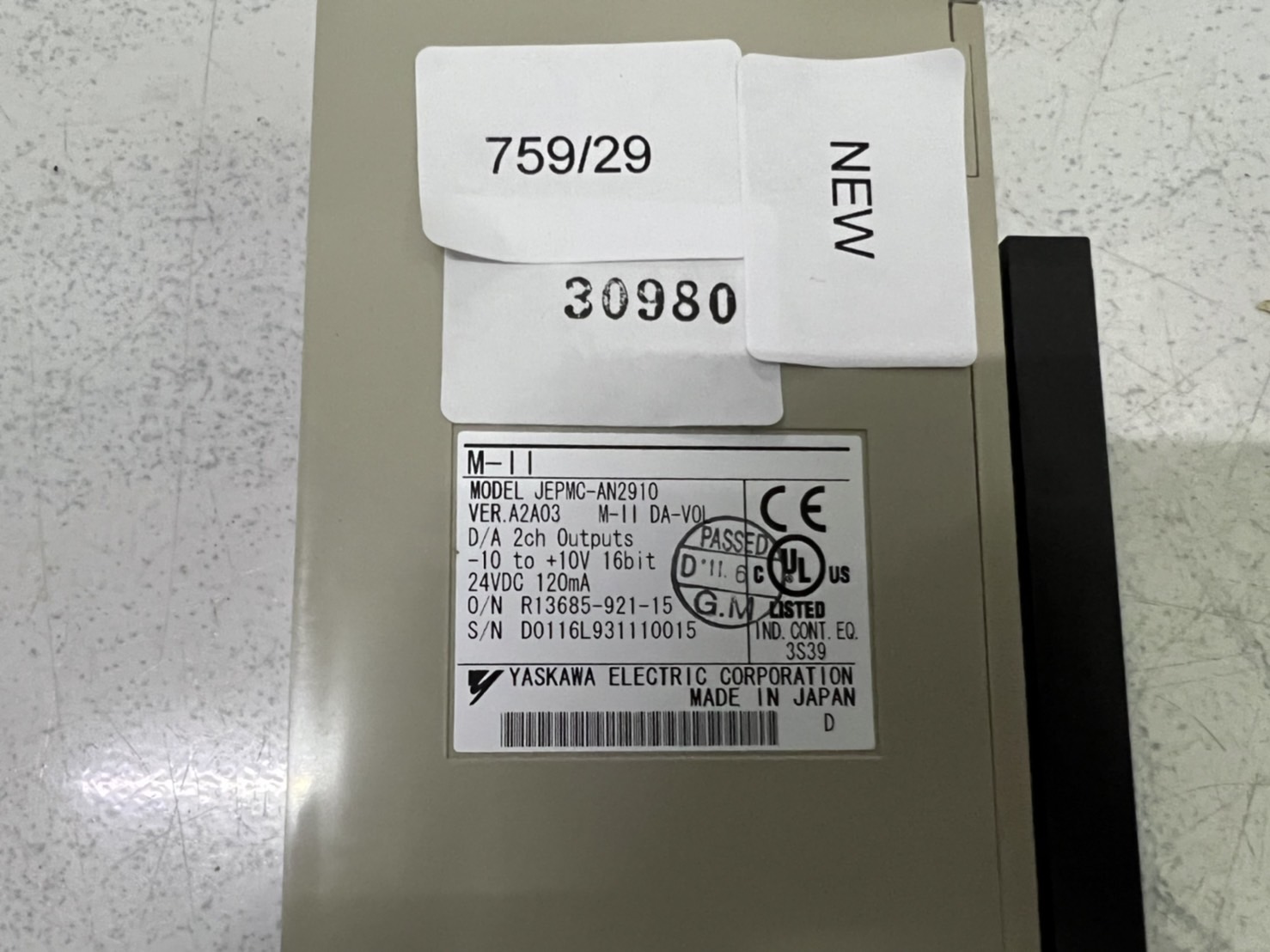 PLC " YASKAWA " MODEL : JEPMC-AN2910