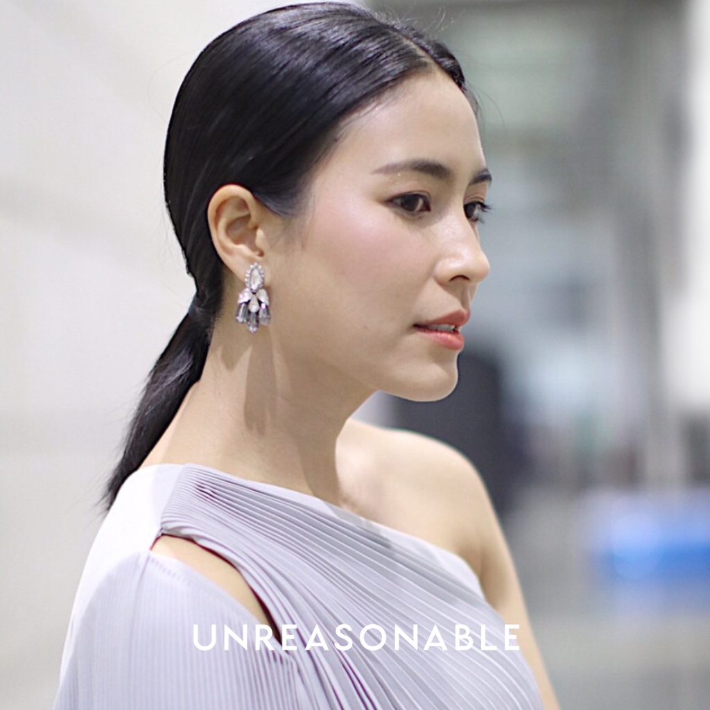 ต่างหู Smokey ต่างหูคลิป ต่างหูก้านเงินแท้ น้ำหนักเบา สวยใส่สบาย UA0467-01 Unreasonable Accessories
